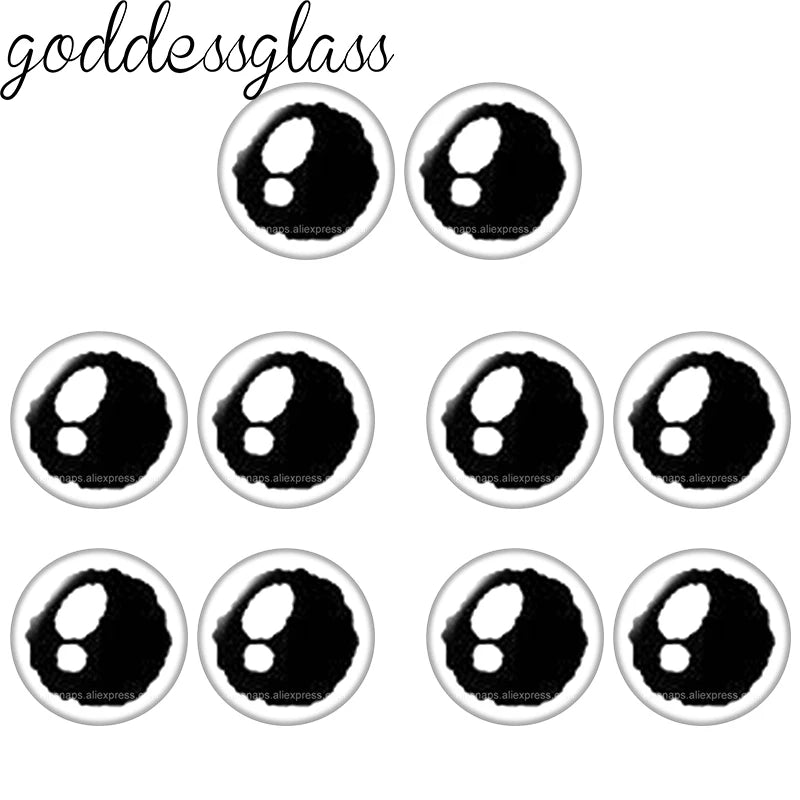 Glass Cartoon Doll Round Eyes Heart Pupil Lovely 10pcs 12mm/18mm/20mm/25mm Round Cabochon Flat Back Making Findings Jewelry -
