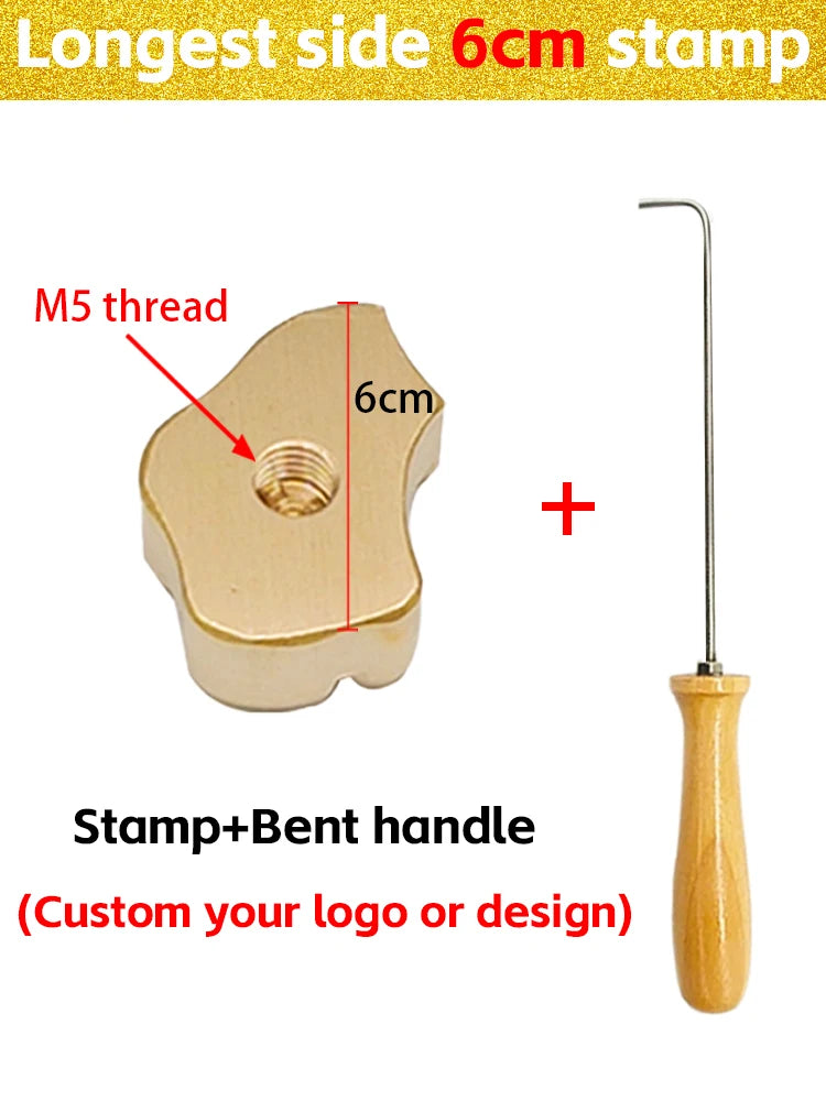 Custom Logo Branding Iron Heating Stamp Personalized Hot Brass for Bakery Cake Bread Burger Wood DIY Gift Electric Stamping M