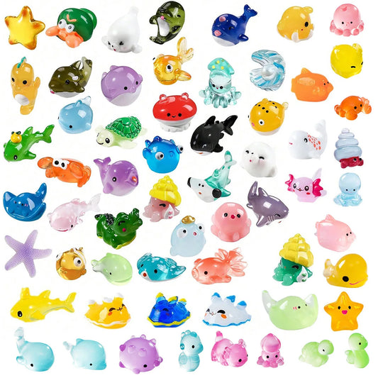 Mini Ocean Resin Animals Tiny Sea Animals Figurines Marine Miniature Animals Aquarium Ornaments Home Decorations