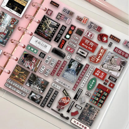 6sheets y2k Dreamcore Retro Hong Kong Weirdcore Style Collages Journals Diary Scrapbook Stickers