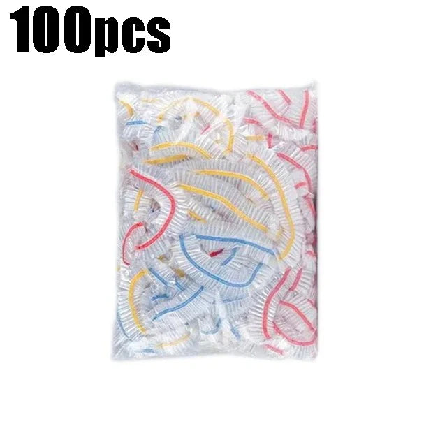 500/100Pcs Colorful Disposable Food Cover Lid Elastic Wrap Fresh Film Bag Disposable Cling Cover Bowl Cover Kitchen Storage B