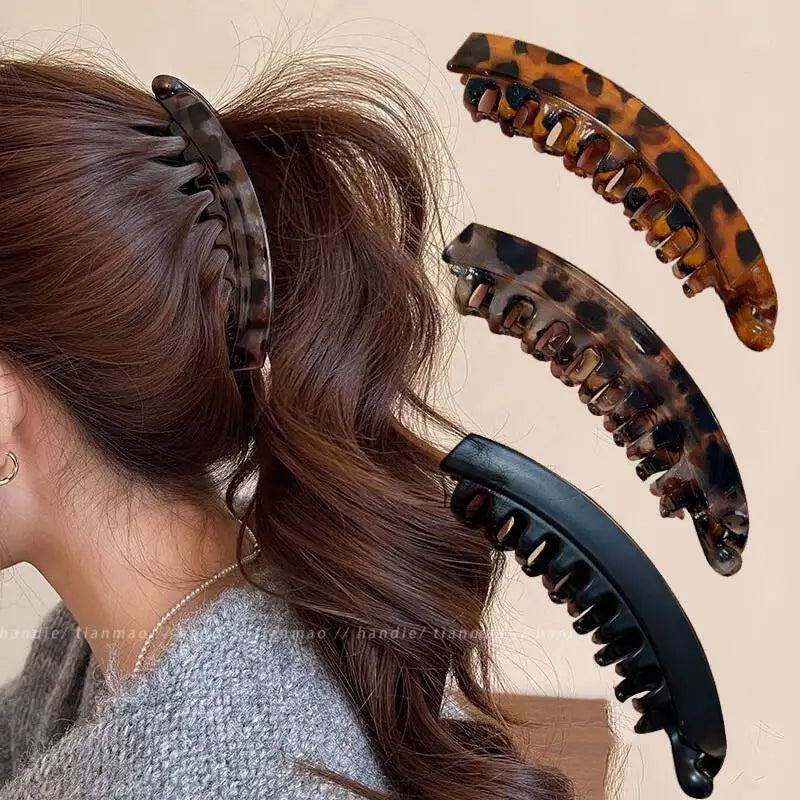 Tortoiseshell Banana Hair Clip Fish Shaped Hairpin For Women Hair Accessories Hairgrips Twist Clamp Ponytail Barrettes Headwe
