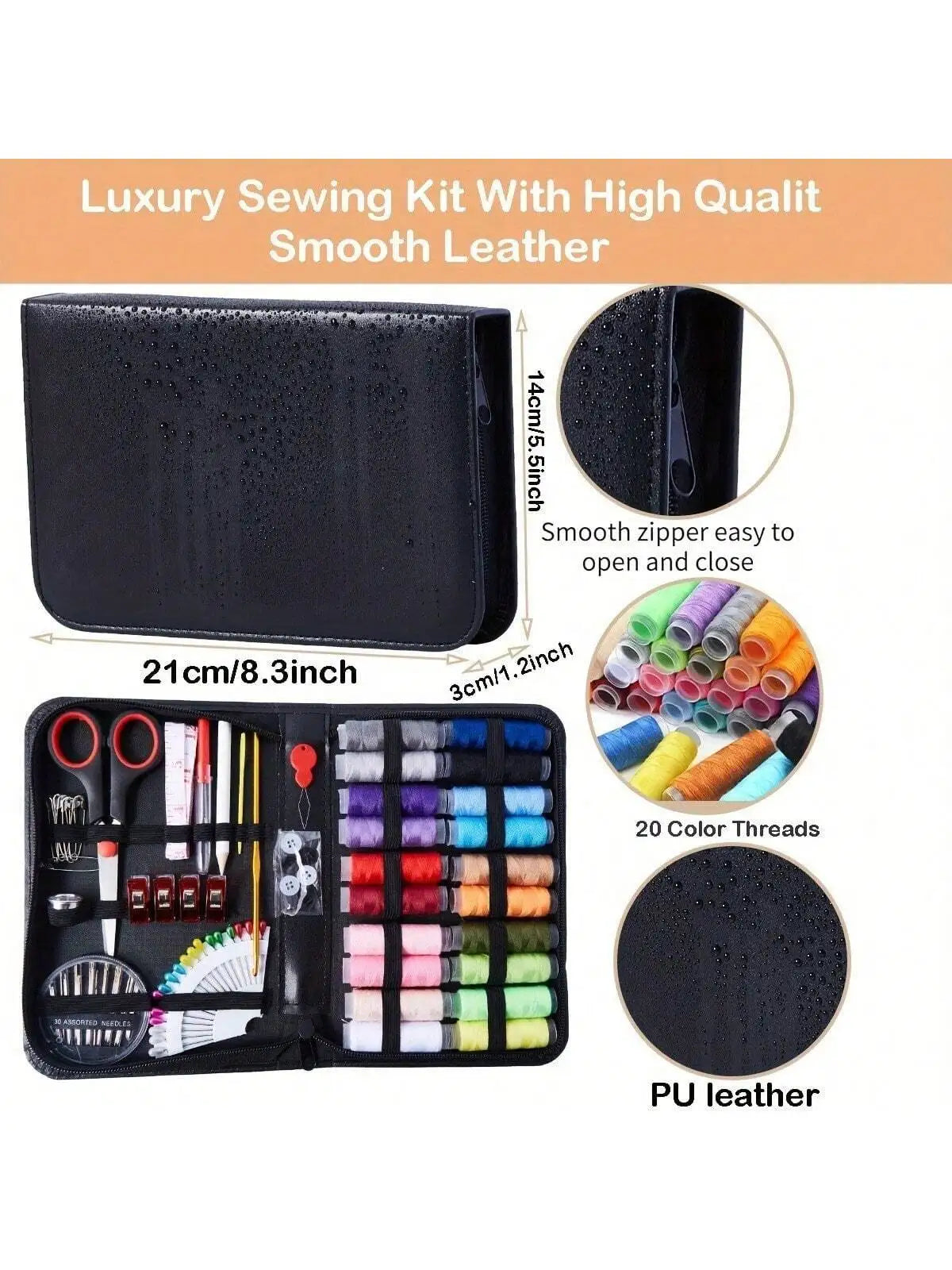 Multi-Function Emergency Repair Sewing Kit, Compact. 20x14x3cm, for Clothes, Gear, Travel, Handy