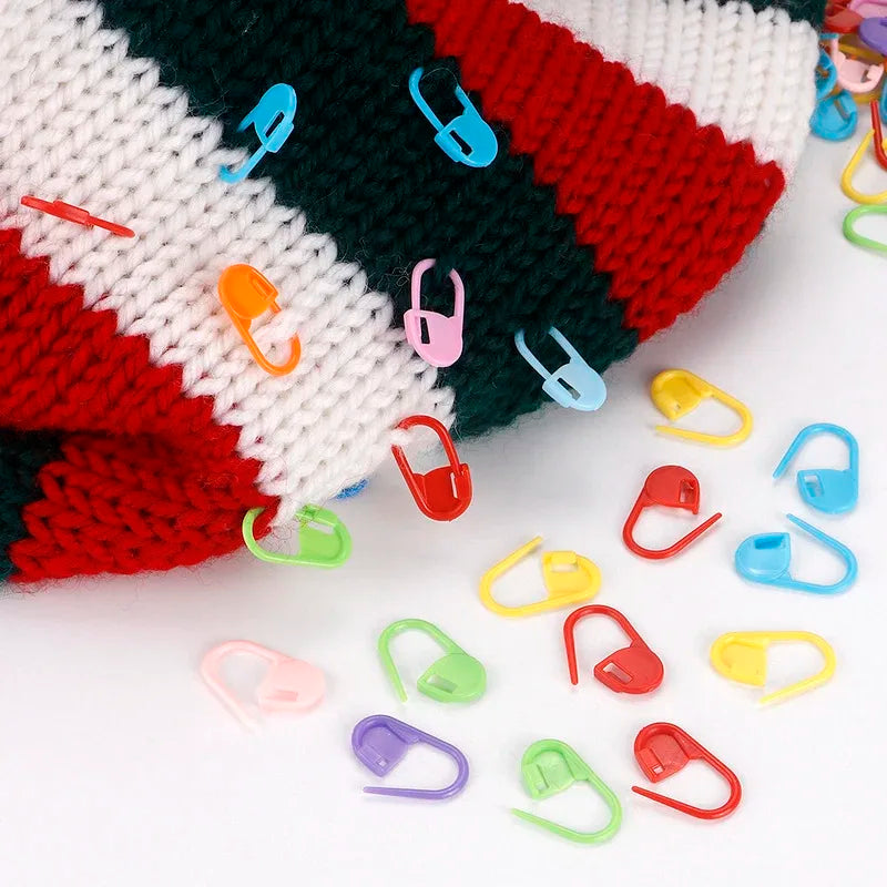 50/200/500pcs Knitting Crochet Tool, Locking Marking Buckle, Small Ring Pin, Sweater Counter, Plastic Counting Buckle