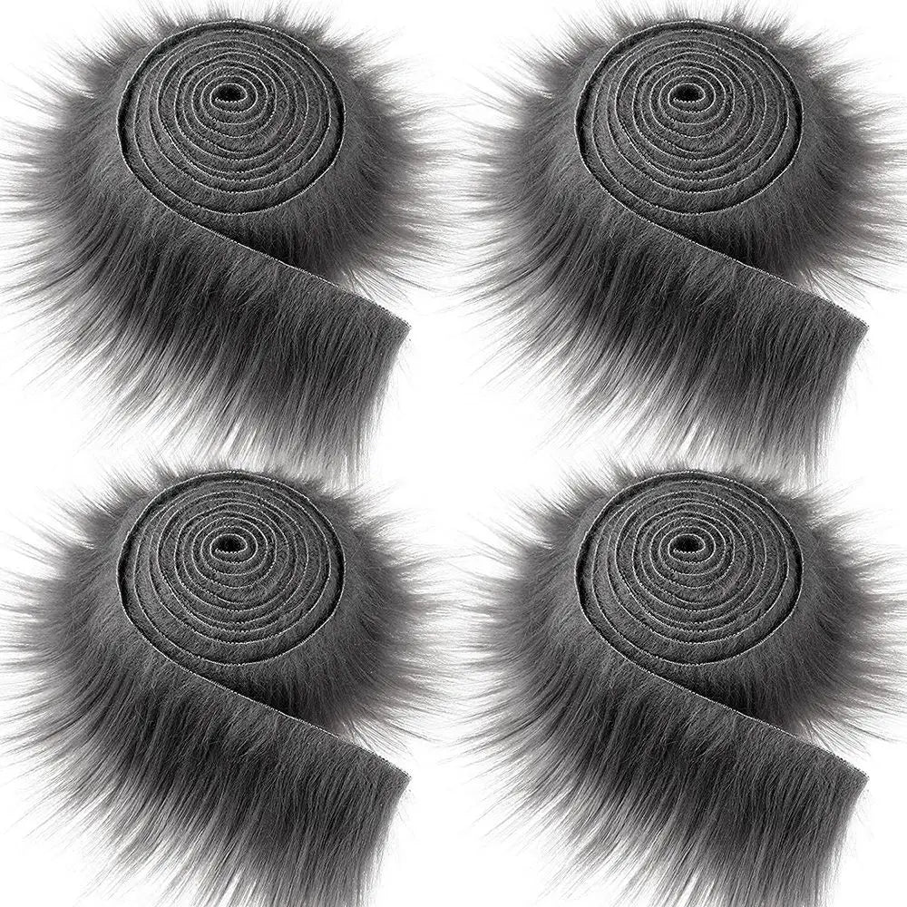 1.5M Faux Fur Ribbon Tapes Diy Apparel Sewing Fluffy Trim Trimming Fabric Home Decoration Sewing Costume Plush Fur Stripe Gif