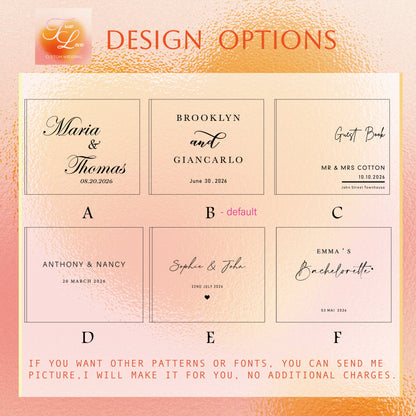 Personalized Wedding Guest Book For Engagement Bachelorette Party Birthday Bridal Shower Keepsake Book Horizontal Signature B