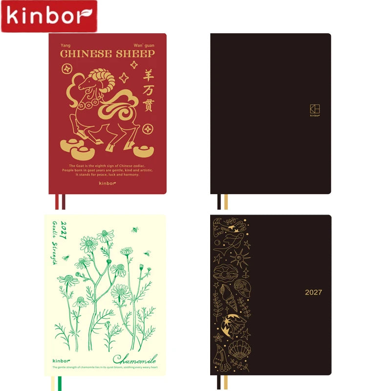 Kinbor 2027 Full Year A5 A6 Notebook Planner 52g Bachuan Paper Daily Journal Agenda Month Year Recrod Book Time Management Bo