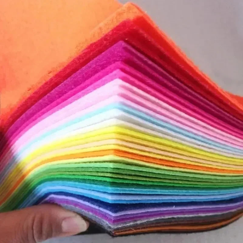 40Pcs Soft Felt Fabric Sheet Assorted Color Patchwork Sewing DIY Craft Squares Nonwoven 1mm Thick Handmade Fabric Weaving - 4