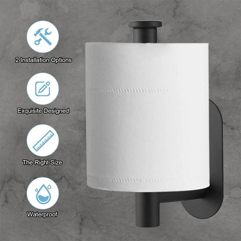 Adhesive Toilet Paper Holder Stainless Steel Tissue Hanger Waterproof Toilet Paper Stand Bathroom Accessories Paper Towels Ho