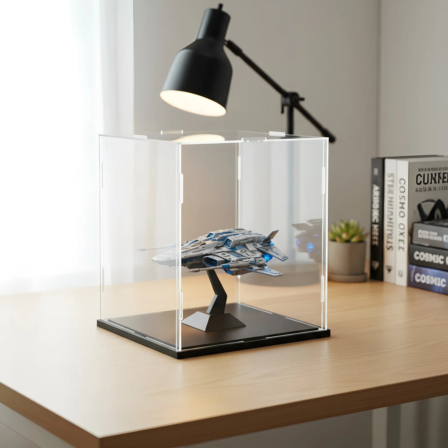 1pc Clear Self-Assembled Acrylic Display Box Dustproof Storage Display Cabinet, Suitable for Car Models/Toys/Collectibles