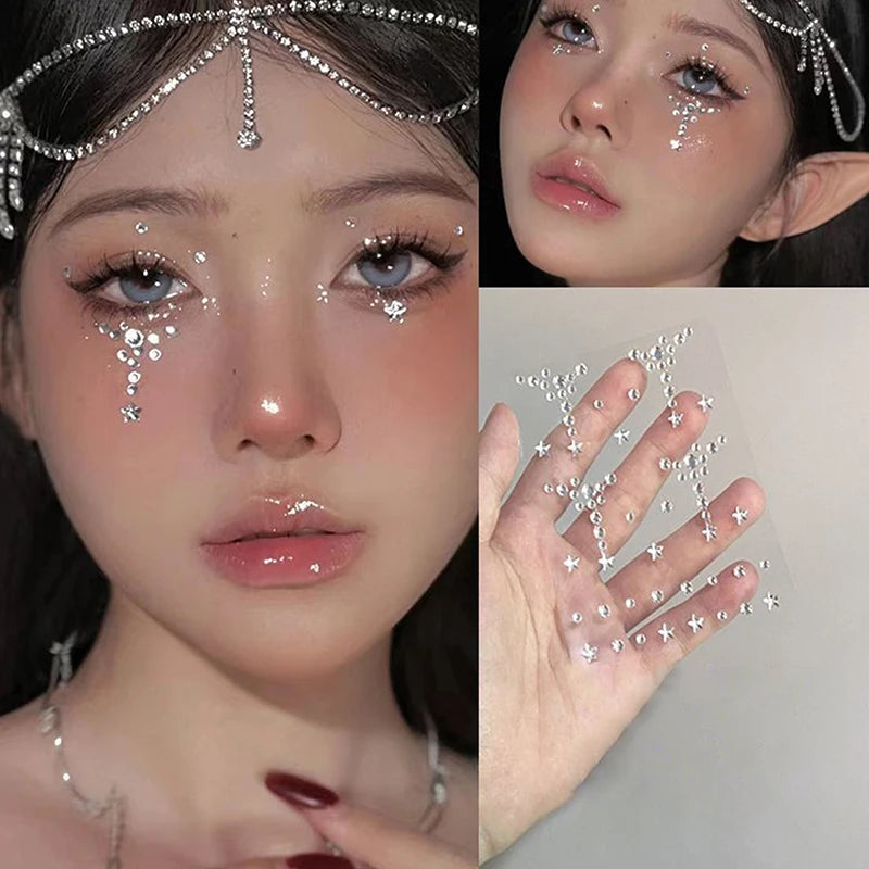 Diy Eyes Face Self Adhesive Makeup Temporary Tattoo Beauty Diamonds Jewels Stickers Festival Body Art Decor Nail Diamond