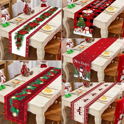Christmas Table Runner Merry Christmas Decoration for Home Xmas Party Decor 2025 Navidad Notal Noel Ornament Happy New Year 2