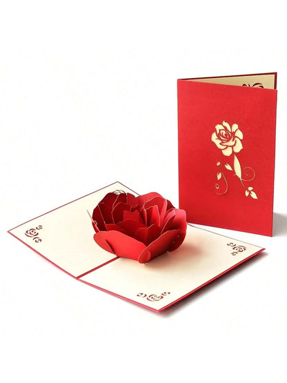 3D Pop-Up Happy Birthday Rose Card - Perfect for Anniversaries, Mother's Day, Weddings - Greeting Women,Youngsters with Envel