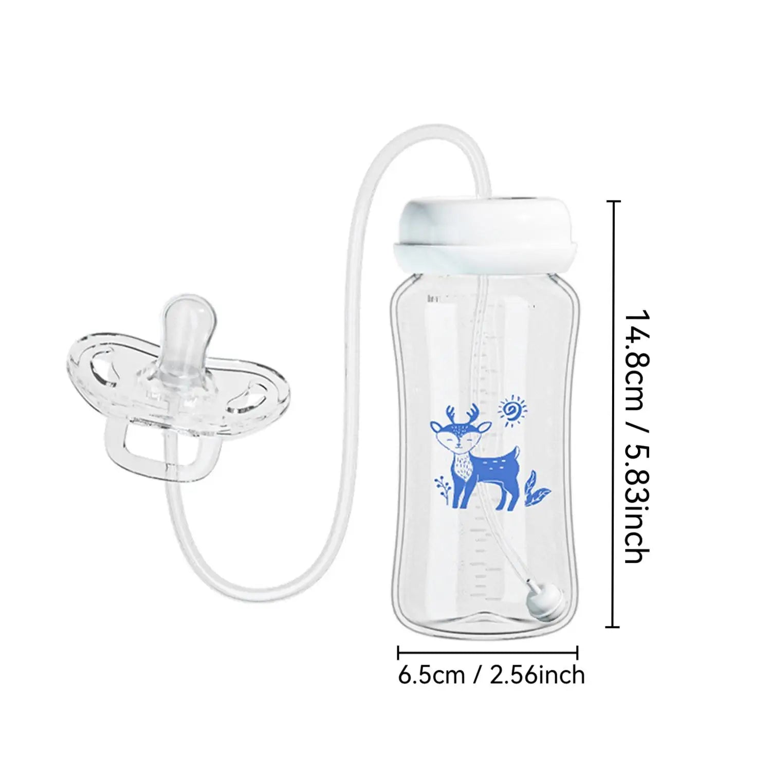 3-in-1 Hands-Free 300ML Wide-neck Baby Bottle,Milk Storage Bottle,Pacifier,Multi-Function Anti-Drop Gravity Ball Feeding Bott