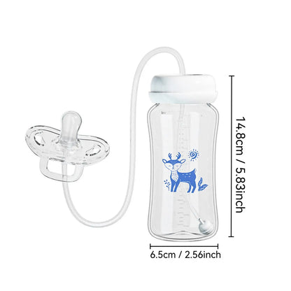 3-in-1 Hands-Free 300ML Wide-neck Baby Bottle,Milk Storage Bottle,Pacifier,Multi-Function Anti-Drop Gravity Ball Feeding Bott
