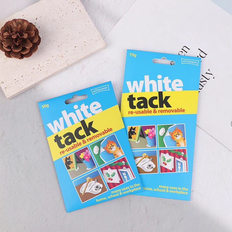 50/75G White Tack Reusable Adhesive Putty Sticky Tack Non-Toxic Removable Wall Safe Tack Putty for Poster Photo Frames Party