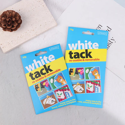 50/75G White Tack Reusable Adhesive Putty Sticky Tack Non-Toxic Removable Wall Safe Tack Putty for Poster Photo Frames Party