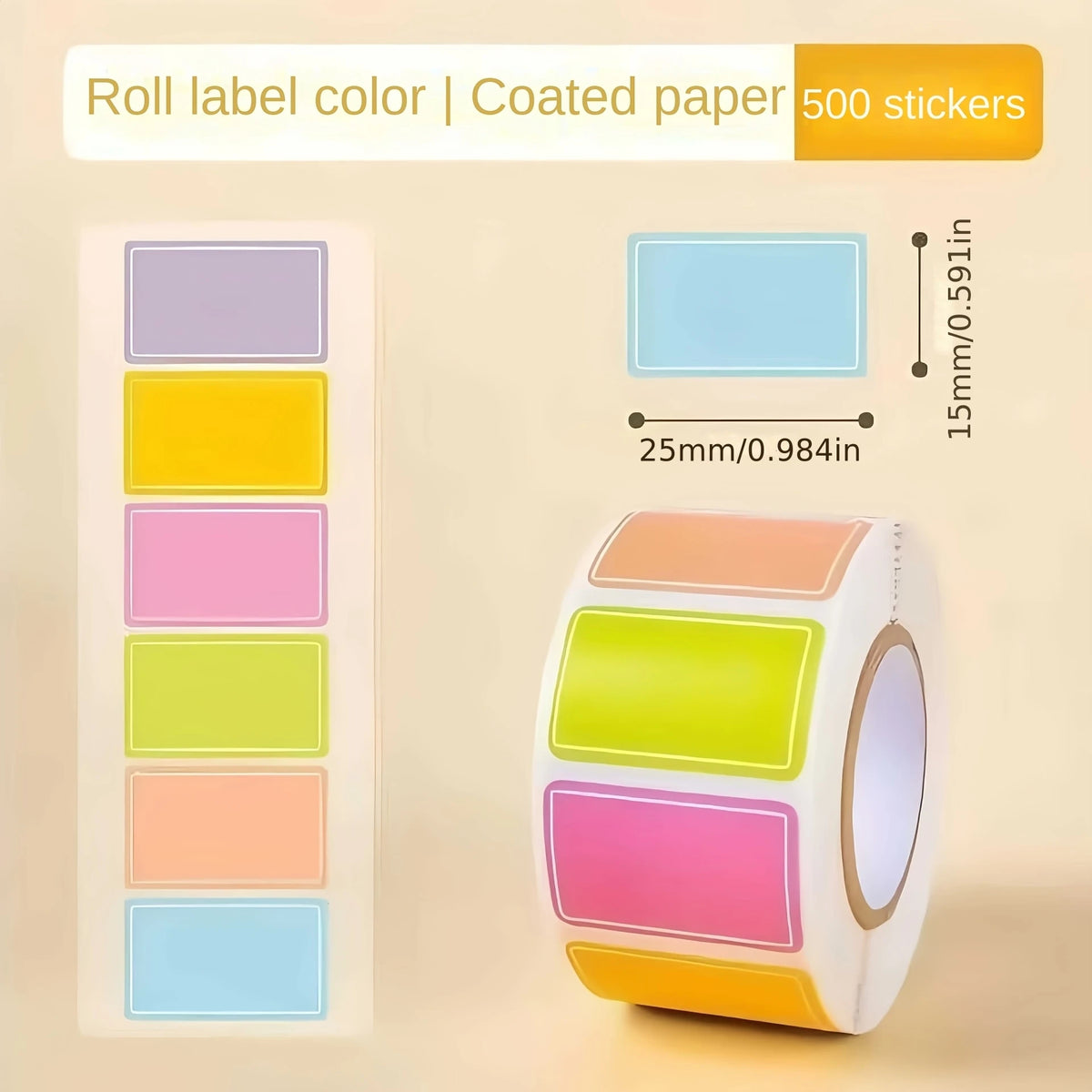 Random Colors 1.5*2.5cm Colorful Labels Handwritten Stickers Waterproof Self-Adhesive Journaling Stickers Writable Classifica