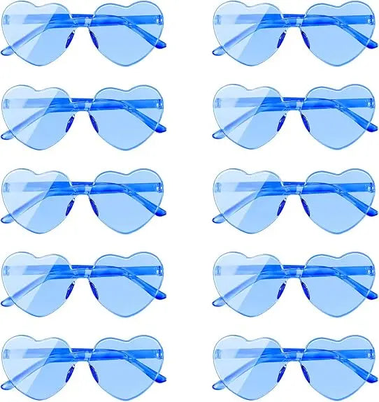 10 pcs Heart-Shaped Glasses Party Favors, Plastic Novelty Eyewear, for Weddings, Birthdays, Anniversaries, Bachelor Parties -