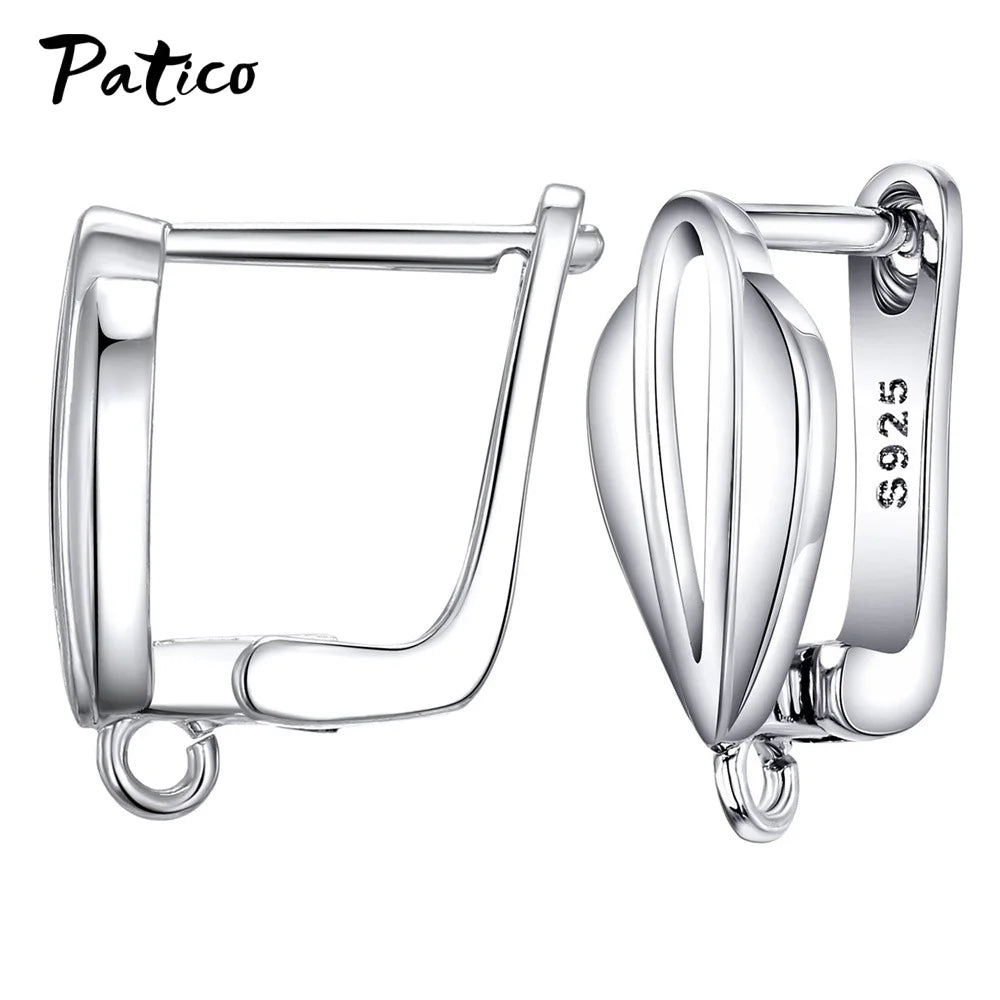 New Design Hollow Hook Earrings DIY Earrings Clasps Hooks For Woman Handmade 925 Sterling Silver Jewelry Making Accessories -