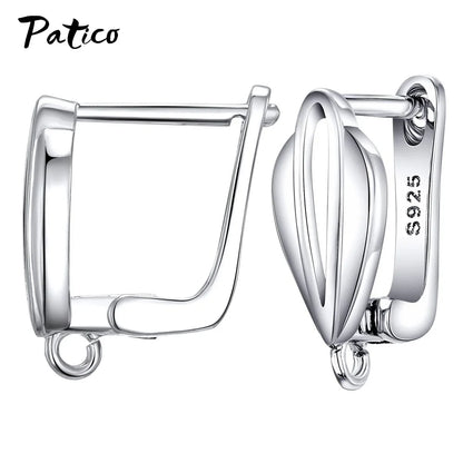 New Design Hollow Hook Earrings DIY Earrings Clasps Hooks For Woman Handmade 925 Sterling Silver Jewelry Making Accessories -
