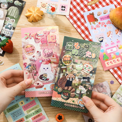 Mr. Paper 4-Style Hiroyori Journal Sticker Book - Japanese Minimalist Supplies, Daily Collage Decor, Creative Stationery Seri