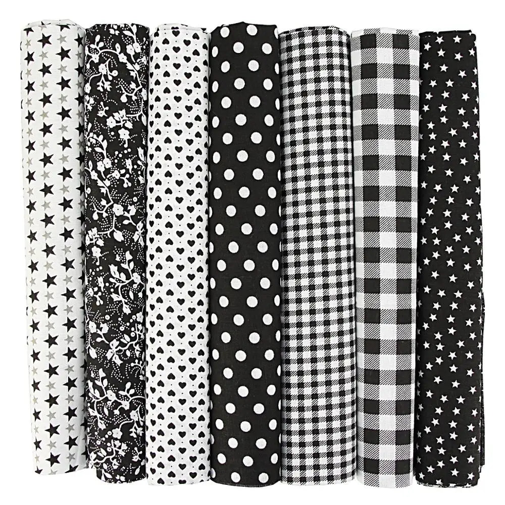 7PCS 25 x 25cm/50 x 50cm Squares Cotton Craft Fabric Cloths for DIY Bundle Patchwork Quilting Sewing Scrapbooking Artcraft - 