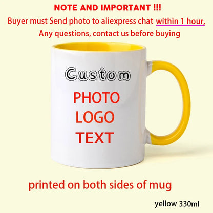Personalized Photo Mug, Customize Family, Kids,Lovers,Logo, Text, Dog, Cat ,photos Mugs, Tea Milk Cup, Mother's Day Gift - Ye