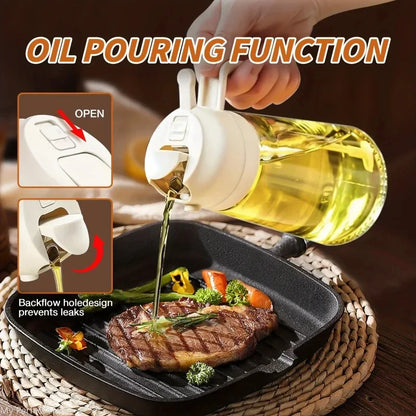 2in1 500ml Plastic Kitchen Oil Sprayer Spray Oil Olive Spray Bottle for Oil Dispenser BBQ Baking Roasting Picnic Kitchen Tool