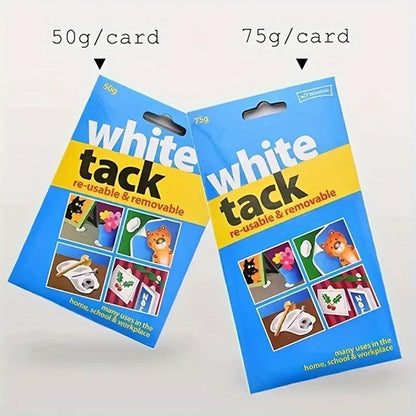 White Tack Multipack: Reusable, Wall-Safe, Non-Toxic, Removable Sticky Adhesive Putty for Posters, Photo Frames, Decorations