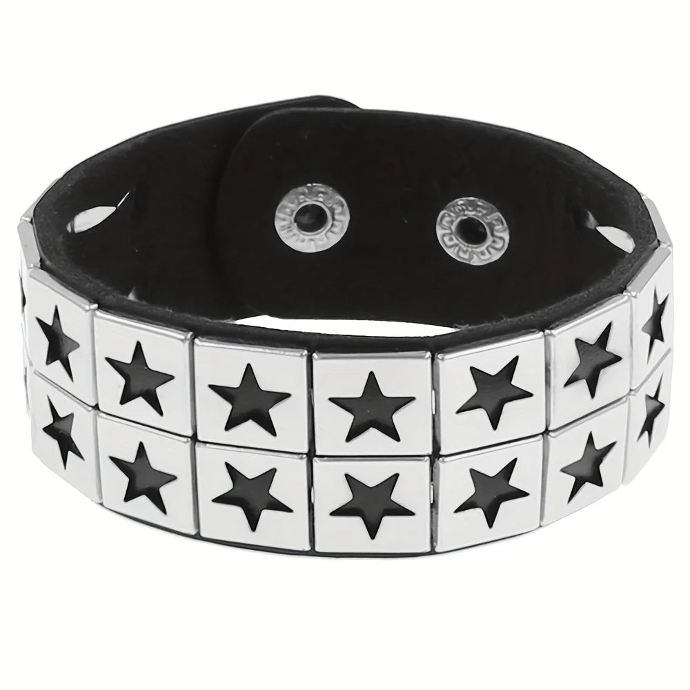 Fashion Gothic Punk Retro Multi Chain Street Dance Bracelet For Halloween Cosplay Christmas Party Birthday Lovers Gifts - Sty