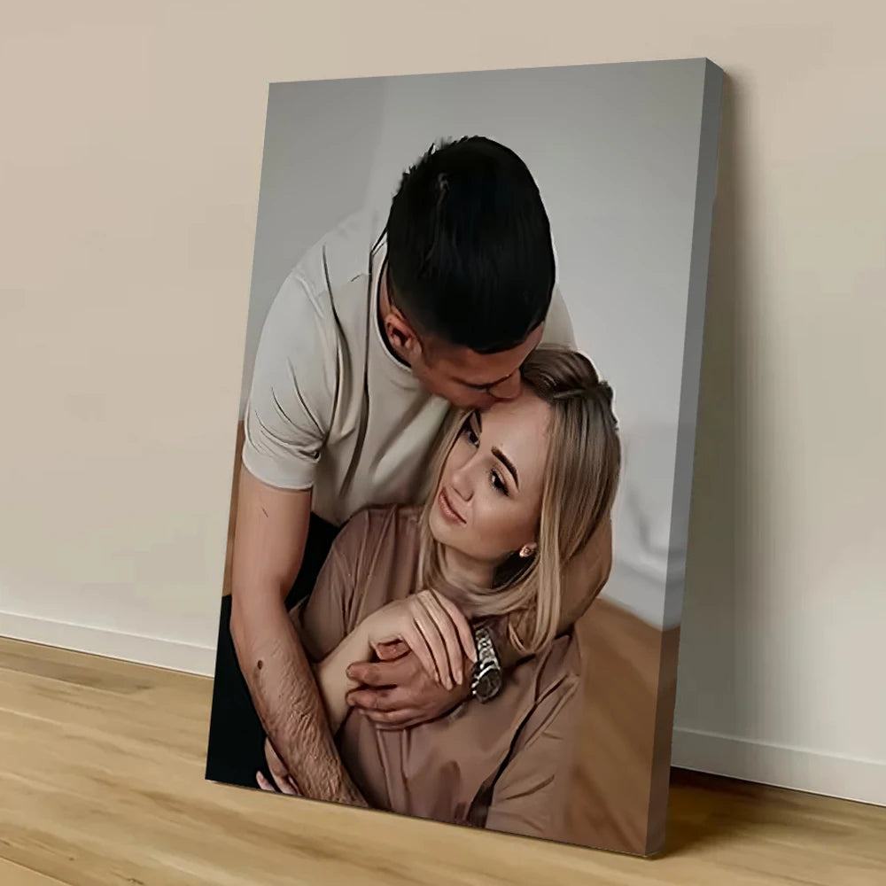 Custom Print Canvas Painting From Your Photos Wedding Birthday Poster Wall Art Decoration Pets Family Landscape Picture Decor