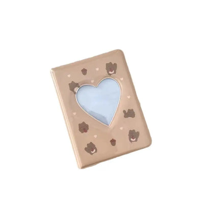 Cute Bear Photo Album 3 Inch Love Heart Hollow Picture Storage Case Kpop Card Binder Name Card Book Photocard Holder