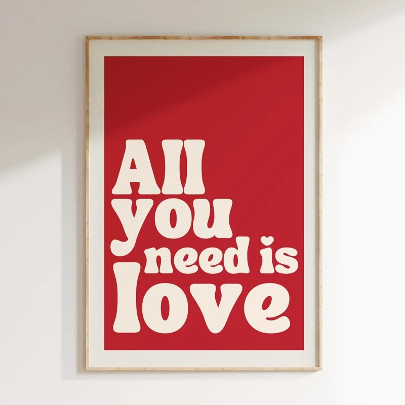 Minimalism Decor Music Posters Pink Colors Love Lyrics Wall Art Canvas Painting Inspired Living Room Home Decor No Frame - 1 