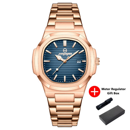 2026 New Luxury Military Man Watch Square Waterproof Luminous Date Week Men Watch Stainless Steel Quartz Men's Watches Reloj+