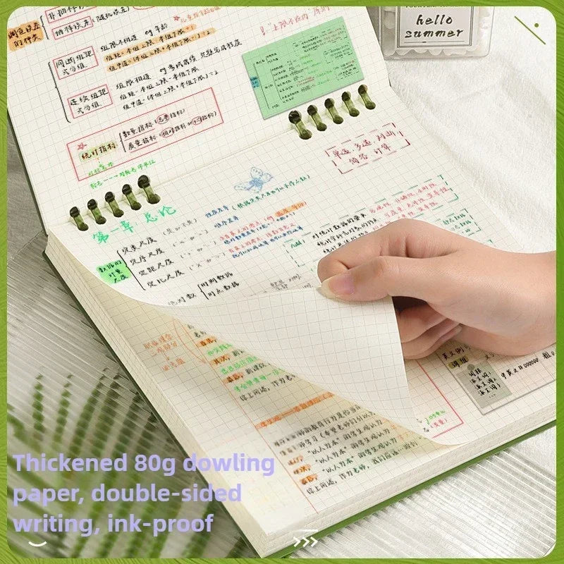Grid Notepad B5 Sketch Book Notebooks Leaf Notebook Diary Flip Stationery Journal Writing Pads Office School Supplies