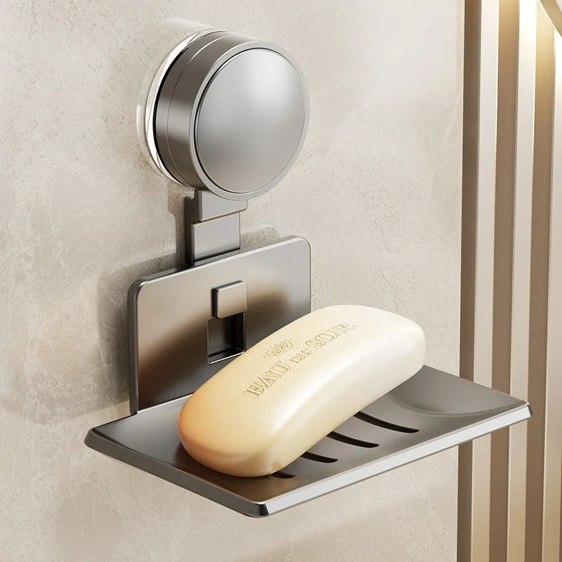 No-Drill Suction Cup storage rack soap storage rack Toilet drain box Wall-mounted bathroom soap storage rack Household soap b
