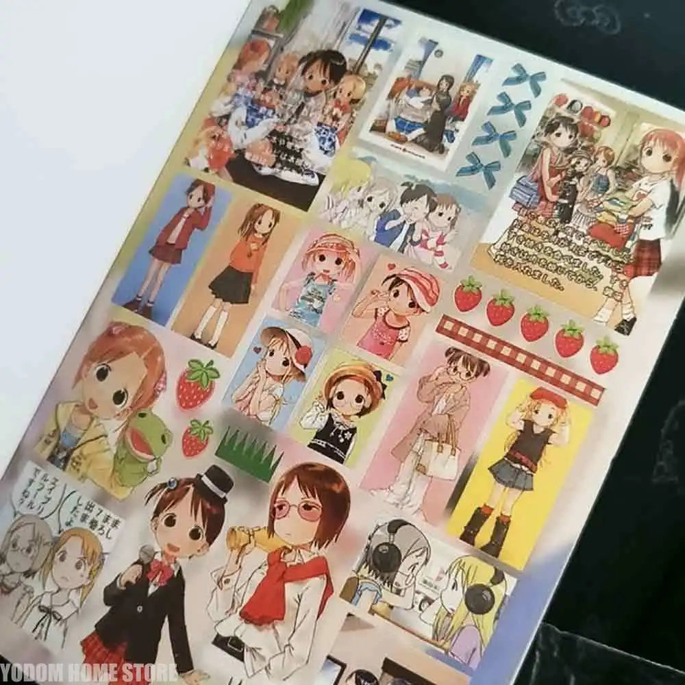 50 Sheets No-repeat Sticker Book, Cute Retro Showa Style Food, Animal & Cartoon Girl Stickers for Scrapbooking & Craft Suppli