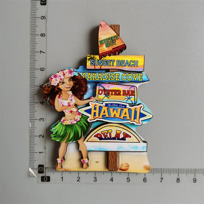 Tourist Souvenirs Fridge Magnets USA,refrigerator Decorations for Miami New York Hawaii Collection of Fridge Ornaments Sticke