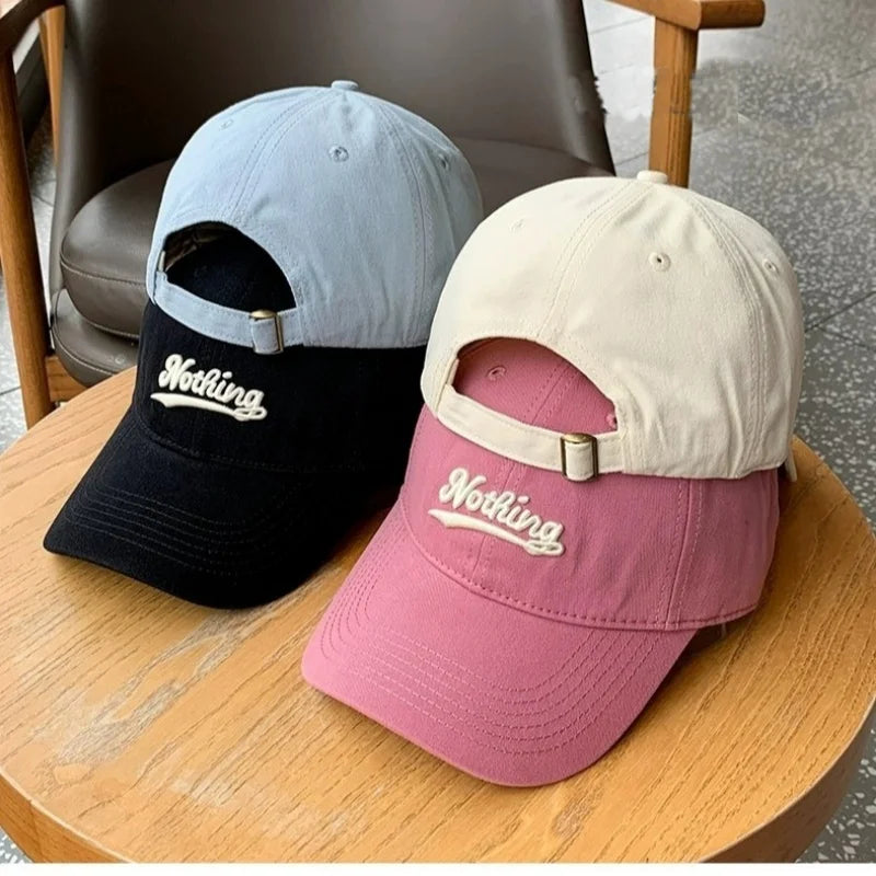 Letter Embroidery Baseball Hat For Women Men Fashion Sunscreen Hat Outdoor Sunshade Peaked Caps Solid Color Visors