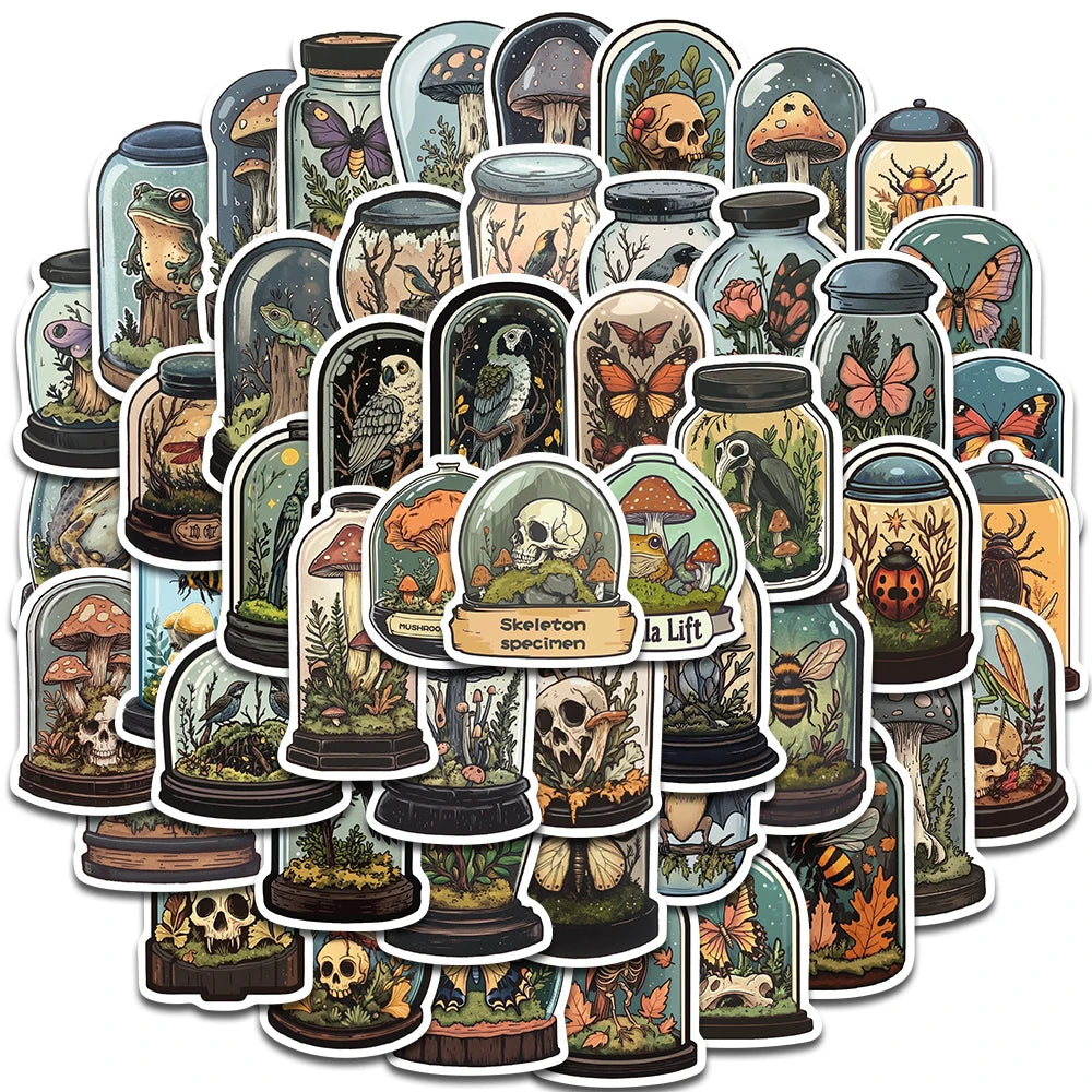 50PCS Cartoon VINYL Stickers Vintage Harajuku Laptop Scrapbook Bedroom Skateboard Phone Scrapbook Dormitory Wall Room Bar Dec