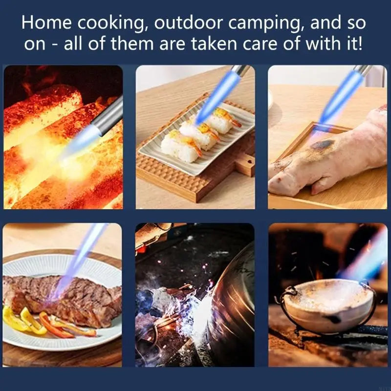 Portable Gold Copper Gas Welding Torch High Temperature Flame for BBQ Cooking Brazing