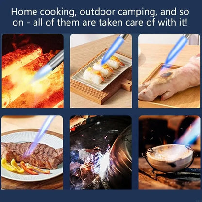 Portable Gold Copper Gas Welding Torch High Temperature Flame for BBQ Cooking Brazing