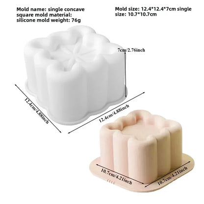 Round Heart Star Square Bento Cake Silicone Mold Chocolate Mousse Mould Soap Candle Gypsum Making Moulds Kitchen Bakeware - S