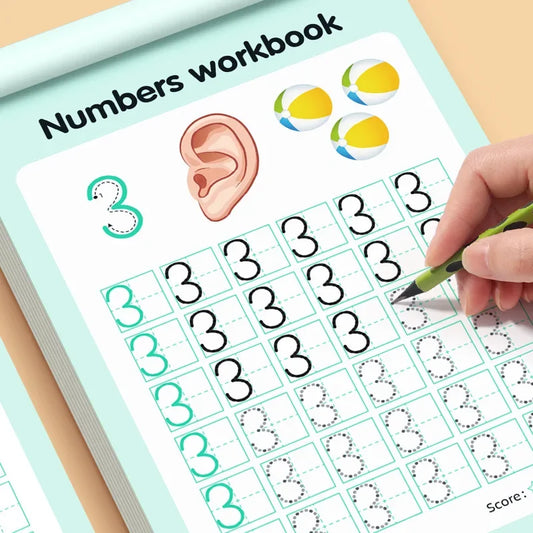 0-100 Exercise Book Learn To Write Dot Matrix Copying Calligraphy Practice Books Digital Red Stroke Pen Control Practice Note