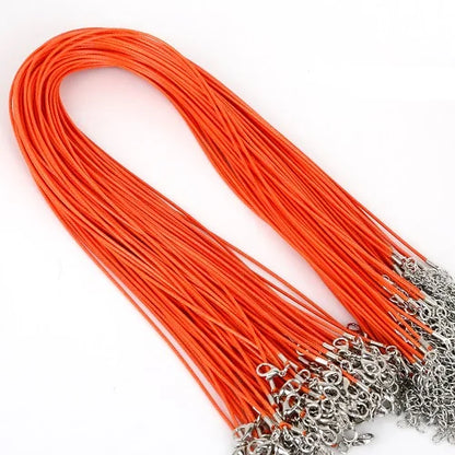 10Pcs/lot 1.5mm 2mm Adjustable Leather Cord Waxed Thread Rope Necklace Extender Chain Lobster Clasp DIY Jewelry Making Findin