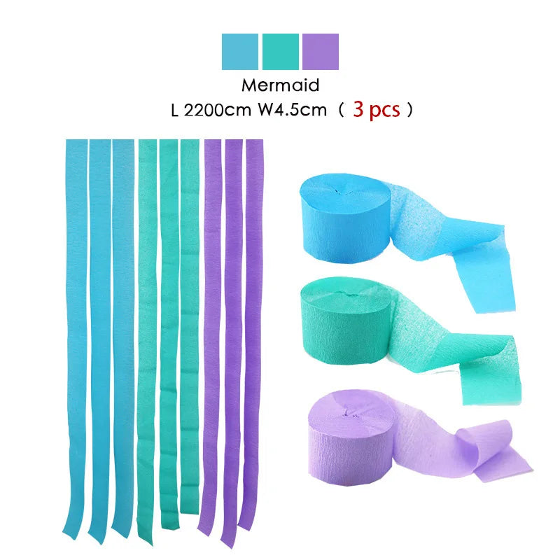 3pcs/set Rainbow Crepe Paper Streamers for Wedding Birthday Party Backdrop Decoration Colorful Paper Crepe Garland Ribbon Dec