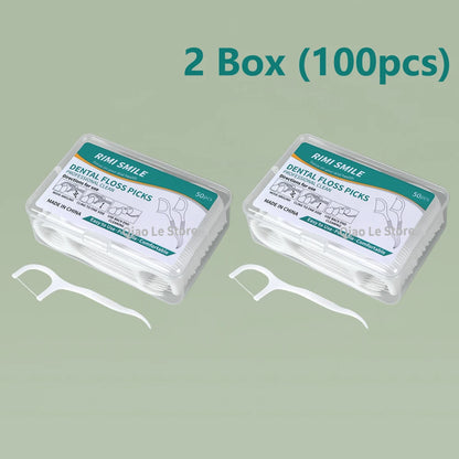 1/2/5/10 Box Portable Disposable Dental Floss Plastic Toothpick High-tension Dental Floss Stick Dental Floss Box ﻿Oral Care -