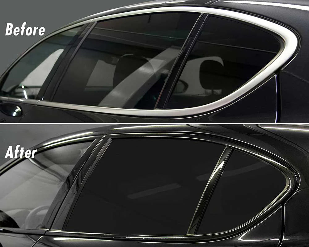 Car Stickers 3/5/7/10 cm Glossy Black Vinyl Wrap Stripe Adhesive Window Trim Film For Pillar Hood Roof Door