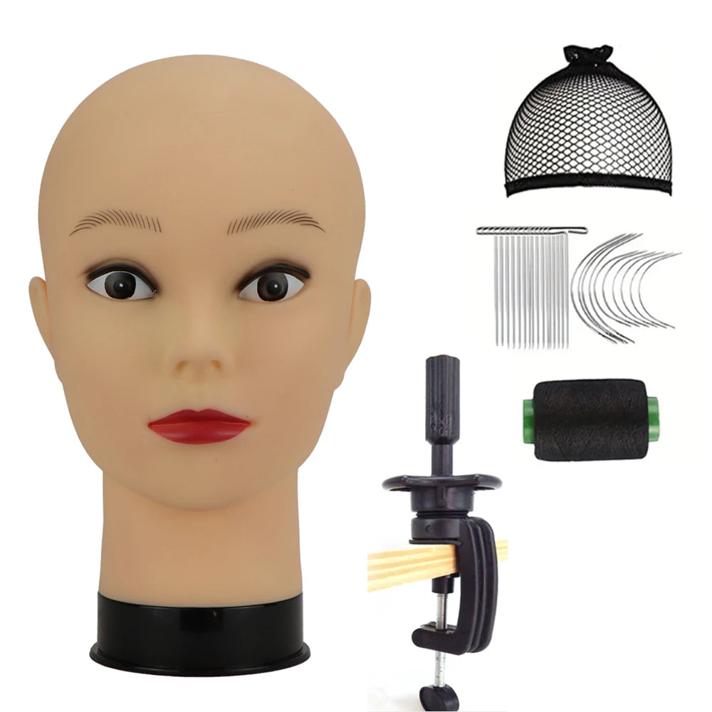 Mannequin Head With Tripod For Making Wig Hat Glasses Mask Display Cosmetology Manikin Head For Makeup Practice Wig Install K